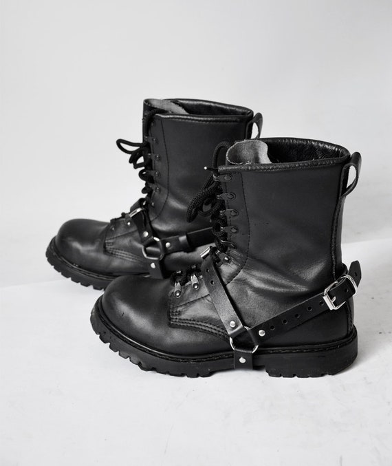 靴 Buffalo Bobs archive harness ring boots Leather Boot Harnesses With Rings: Adjustable Shoe Cuffs - Etsy