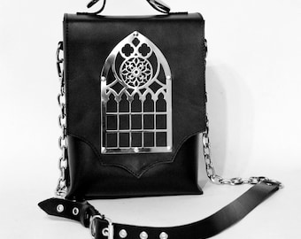 CATHEDRAL ARCH leather Shoulder Bag: Gothic architectural handbag purse
