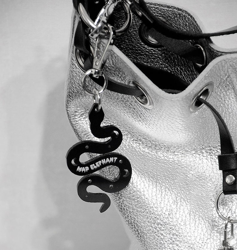 SNAKE RING KEYCHAIN: Black Gothic Acrylic Serpent Accessory - Etsy