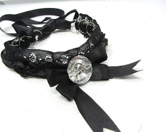 Elegant Cilice for leg with black garter, 1 plot