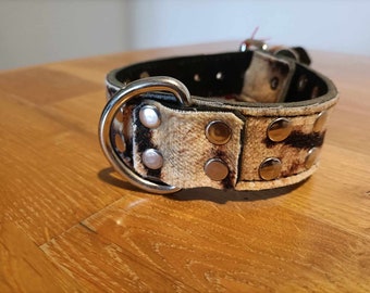 Custom-made animalier collar, high-quality, real leather