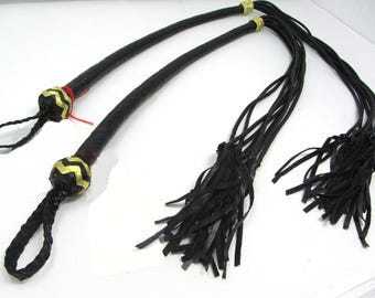 Cat o' nine whip, leather, cowhide - High quality