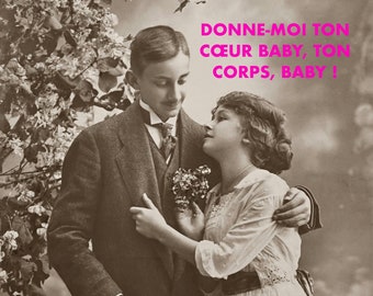 Carte postale "Donne-moi ton coeur baby"