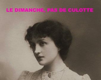 Carte postale anachronique "Le Dimanche, pas de culotte"