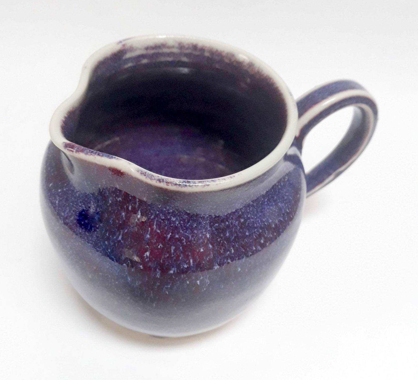 Purple Pottery Pitchers Purple Glaze With Blue and Magenta Etsy