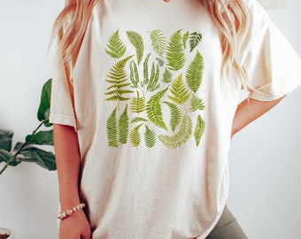 Comfort Colors Shirt | Cottagecore | Botanical Shirt Women | Fern Shirt Women | Bluestar Fern | Plant Mom | Crocodile Fern | I Love Ferns