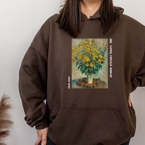 Claude Monet Hoodie Sweatshirt | Dark Academia Hoodie | Light Academia Hoodie | Alt Hoodie | Botanical Hoodie | Flowers Hoodie