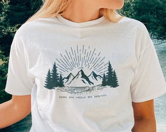 Life: Peaks and Valleys are Beautiful | PNW shirt | Mountains Silhouette shirt | I love Camping shirt | Mountains shirt | outdoors tshirt