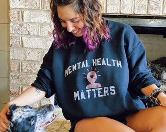 Mental Health Matters - Vintage Sweatshirt | Mental health Counselor Gifts | Dark academia Sweatshirt | light academia Sweatshirt