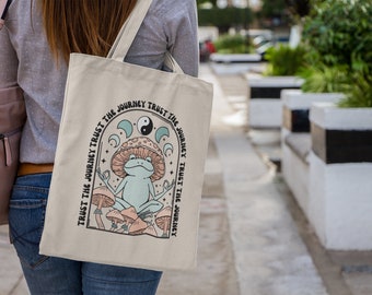 Mushroom Canvas Tote Bag | Canvas Tote Bag Vintage | Tote Bag Canvas Book | Market Tote Bag Canvas | Tote Bag Canvas Aesthetic