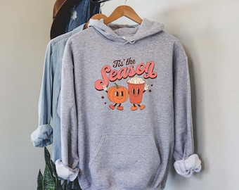 Fall Coffee Hoodie | Cute Fall Coffee Lover | Pullover Hoodie | Halloween Pumpkin Latte Drink Cup | Pumpkin Spice | PSL Lover