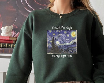 Van Gogh Starry Night Sweatshirt | French Impressionism Sweatshirt | Dark Acadamia Sweatshirt | Dark Academia Sweater | Famous Painter