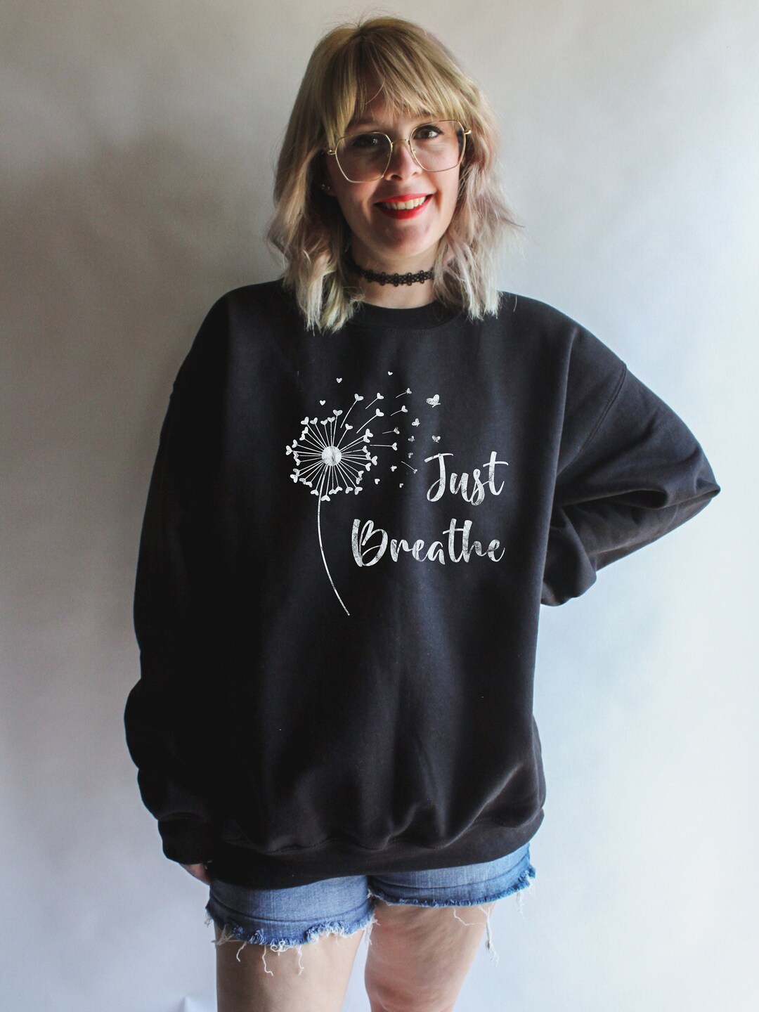 Just Breathe Sweatshirt Self Care Sweatshirt Meditation Yoga Relax