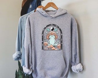 Mushroom Hoodie | Mushroom Sweatshirt | Mushroom Sweater | 90s Celestial Hoodie | Cottagecore hoodie | Frog Sweatshirt | Yin Yang Hoodie