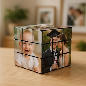 Custom Photo Rubik Cube | Personalized Puzzle Gift with 6 Images – Unique Keepsake for Baby, Graduation, Wedding & More