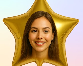 Personalized Photo Star Foil Balloon: 19&quot; Custom Celebration Decor | Premium-Quality Helium Balloon
