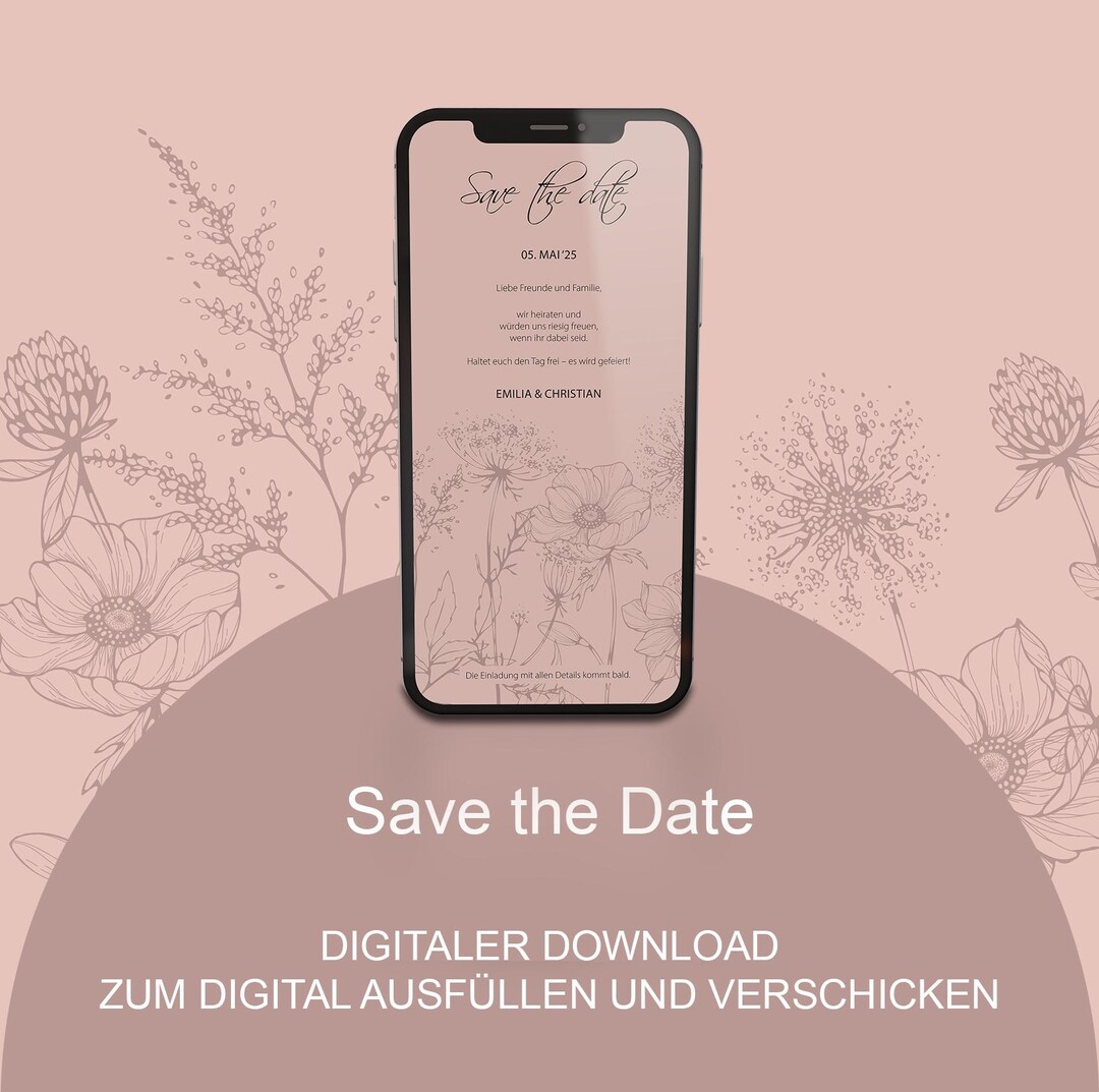 Send Date SAVE THE DATE - E-invite, Edit and Send Digitally - Whatsapp, Imessage ...