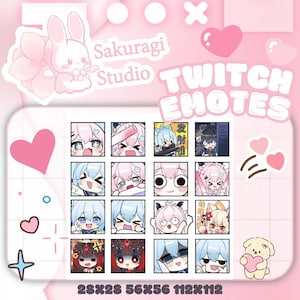 16 Custom Twitch Emotes Streamer Emote Pack, Personalized Twitch Emotes for VTubers, Streamers| Cute & Unique Twitch Art