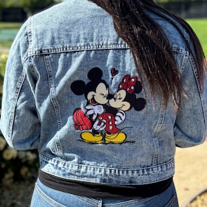 Minnie & Mickey Jean Jacket, Disney Jean Jacket, Disney, Mickey and Minnie