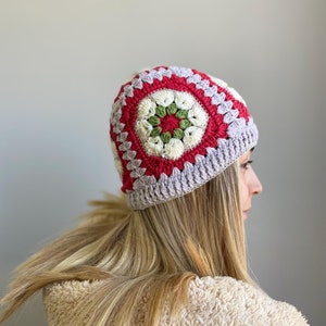 Handmade Granny Square Crochet Beanie: Winter Bucket Hat