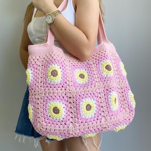 Handmade Crochet Boho Tote Bag: Eco-Friendly Beach Shoulder Bag