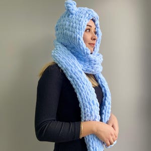 Crochet Balaclava Scarf, Cozy Knitted Balaclava Scarf, Handmade Winter Face Covering, Crochet Neck Warmer, Hooded Scarf, Beanie