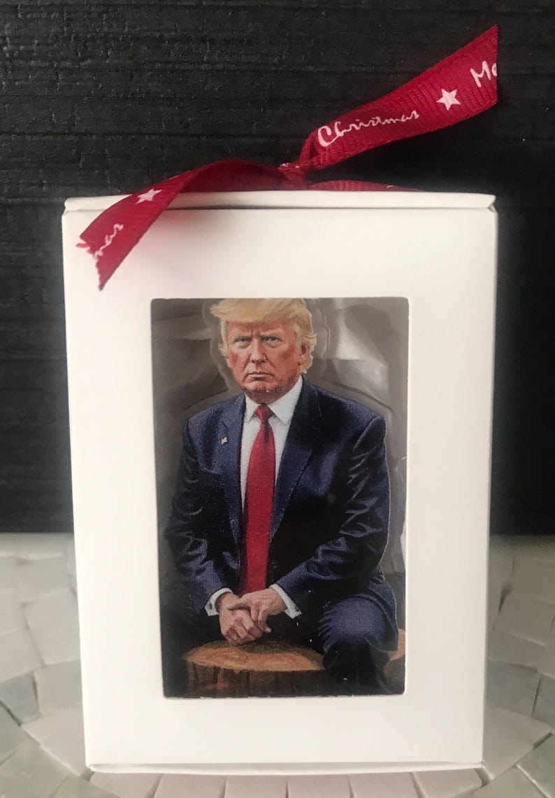 Trump Christmas Tree Ornament Trump Flipping the Bird Ornament Trump