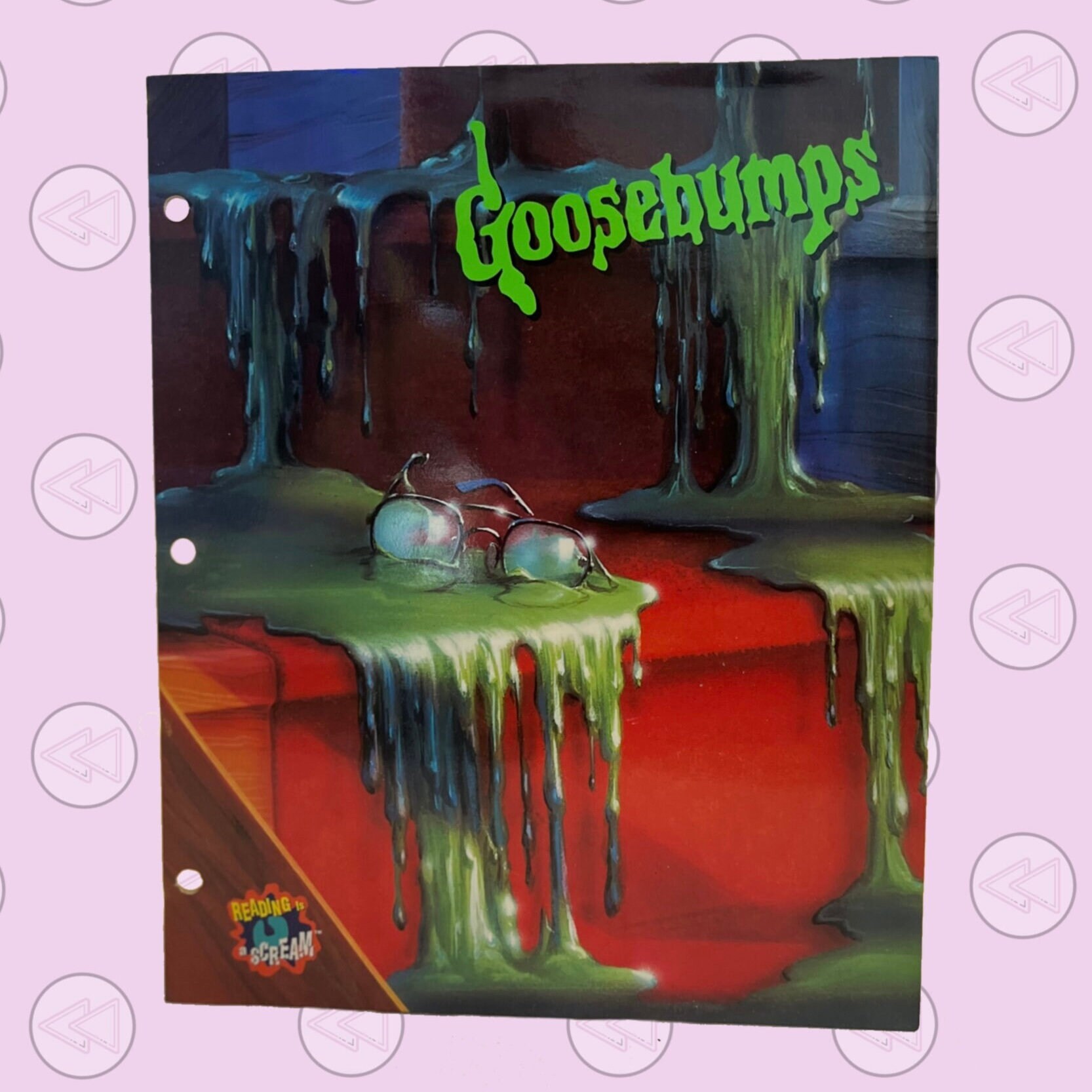 Vintage 90s Goosebumps 2 Pocket Binder Folder “monster Blood” #3