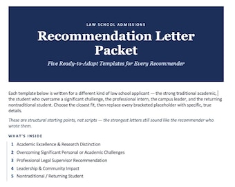Law School Recommendation Letter Template