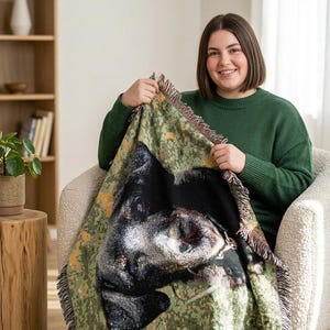 Custom Photo Woven Blanket | Personalized Family Portrait Throw