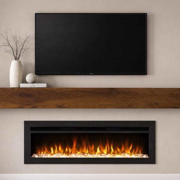 Black Walnut Fireplace Mantel – Handcrafted Solid Wood Floating Mantel – Custom Classic Design – The Stratford