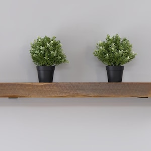 Straight Edge Floating Shelf, Fireplace Mantle, Rustic Reclaimed Wood Shelf, Natural Color, Metal Brackets Lifetime Guarantee