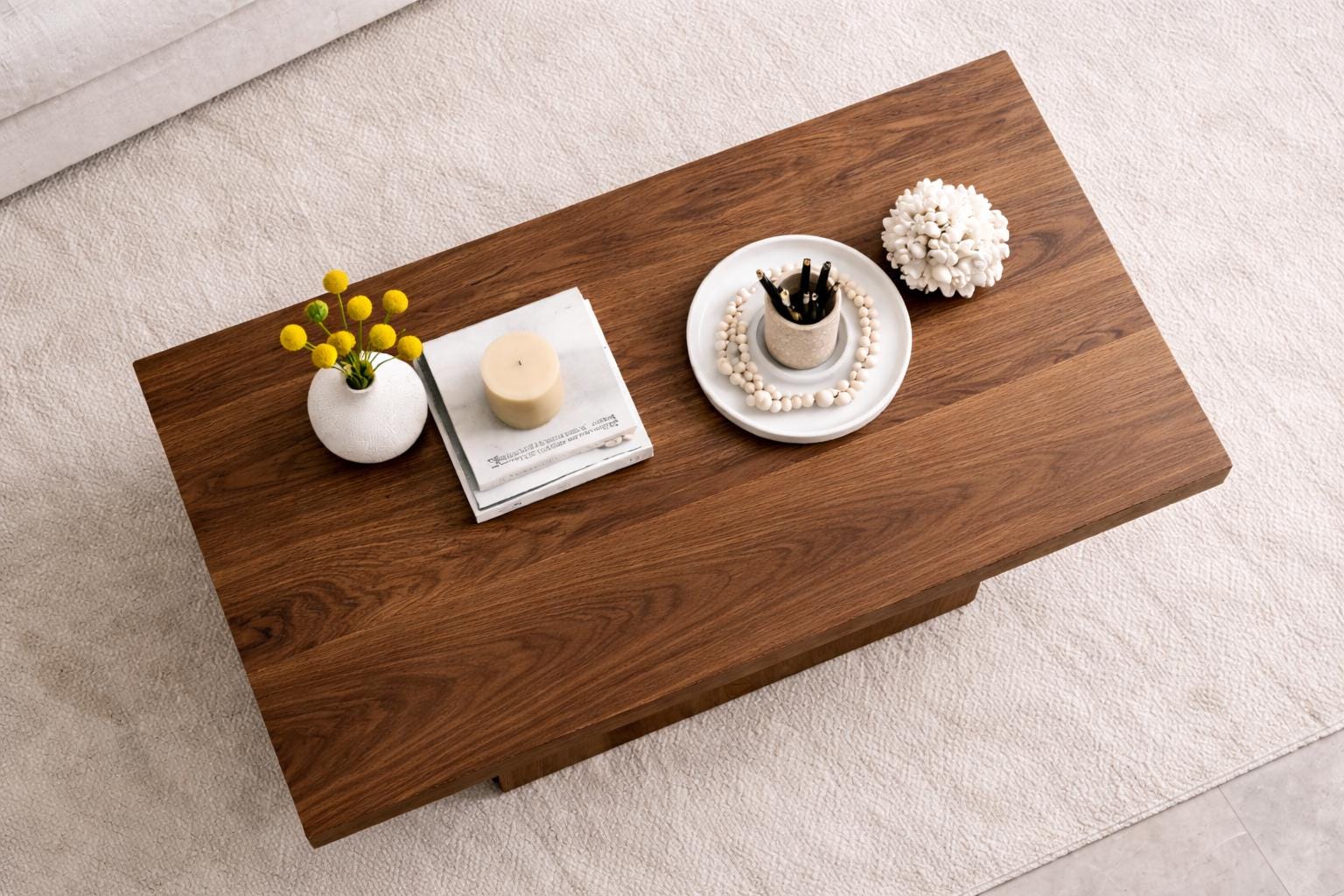 Solid Black Walnut Coffee Table – Handcrafted Modern Living Room Table ...