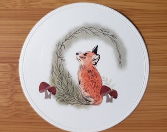 Pequeña pegatina de vinilo zorro 2"