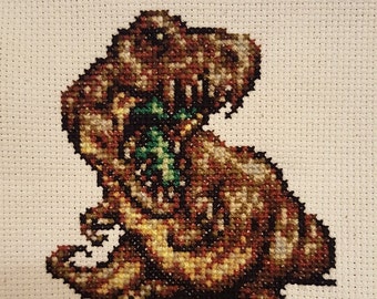 Final Fantasy VI Dinosaur Forest Tyranosaur Monster Cross Stitch - Pattern Only