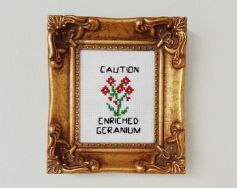 Caution: Enriched Geranium - Floral Counted Cross Stitch Pattern Download