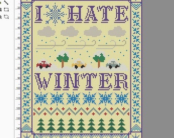 I Hate Winter Counted Cross Stitch Sampler - Pattern Download