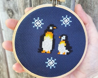 Penguin Mom & Baby - Cross Stitch Pattern Download