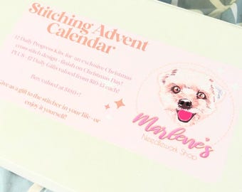Caja calendario de adviento de Marlene's Needlework Shop: ¡12 días de punto de cruz!