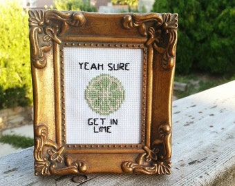 Yeah, Sure, Get in Lime - Nature Counted Cross Stitch Pattern Download