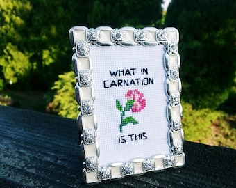 What in Carnation is This - Floral Counted Cross Stitch Pattern Download