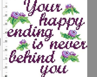 Your Happy Ending is Never Behind You - Cross Stitch Pattern Download - Armada Designs Summer Collection 2016
