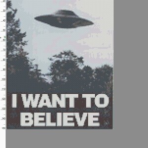 X-Files Pattern Only - I Want To Believe Poster Cross Stitch