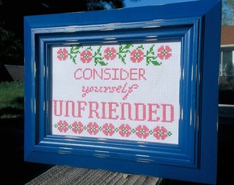 Consider Yourself Unfriended Sampler - Pattern Download