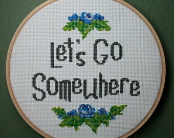 Let's Go Somewhere - Travel Inspiration Cross Stitch Pattern Download - Armada Designs Summer Collection 2016