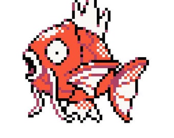 SET of 3 PATTERNS - Magikarp Evolutions Counted Cross Stitch Gyarados Shiny - Pokemon Cross Stitch Instant Download