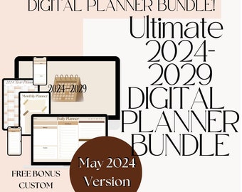 Ultimate Digital Product Bestseller Calendar 2024-2029 Yearly Planner Bundle FREE BONUS Monthly, Weekly, Daily TEMPLATE Instant Download pdf