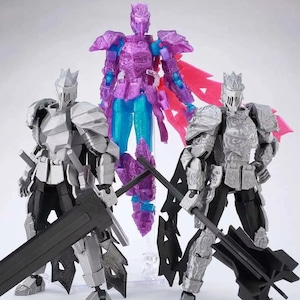 Low Poly Polygon 3D Printed Dynamic Figurines - Original Knight Series