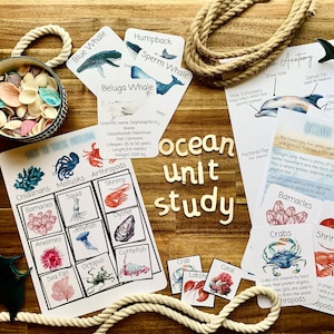 Ocean Unit Study Homeschool, Educational Resource, Morning Basket, Curriculum, Activity pack, Nature Study