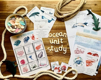 Ocean Unit Study Homeschool, Educational Resource, Morning Basket, Curriculum, Activity pack, Nature Study